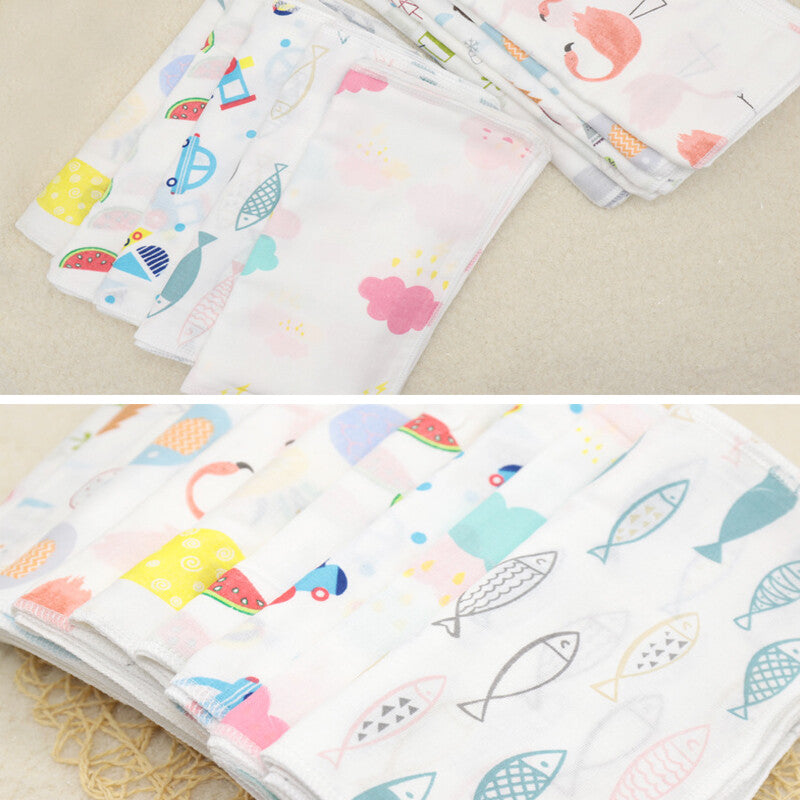 10 X Baby Gauze Muslin Square Newborn Cotton Bath Wash Soft Handkerchief