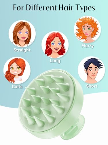 HEETA Scalp Massager Hair Growth, Soft Silicone Scalp Scrubber Shampoo Brush for Exfoliation, Dandruff Removal Head Massag...