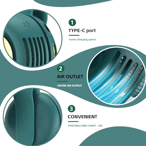 VYWmna Portable silent mini bladeless fan 3-speed clip-on fan 360° rotatable, suitable for outdoor, travel and office use,...