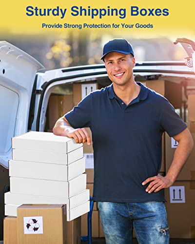 Poever Assorted-Sizes-Shipping-Boxes-45-Pack: 4x4x2 & 6x4x3 & 7x5x2 Small-Shipping-Boxes-Mailers, White Corrugated-Cardboa...