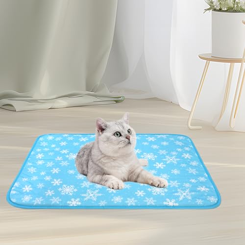 NACOCO Summer Pet Cooling Mat - Cat Dog Cushion Pad Sleeping Cool Snowflake Comfortable Soft for Pets Kids and Adults (Blu...