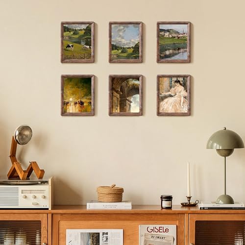 YAAPSDR 5x7 Picture Frame - Rustic Wooden Picture Frame with Real Tempered Glass, Gift Box Barn Wood Frame with Rounded Co...