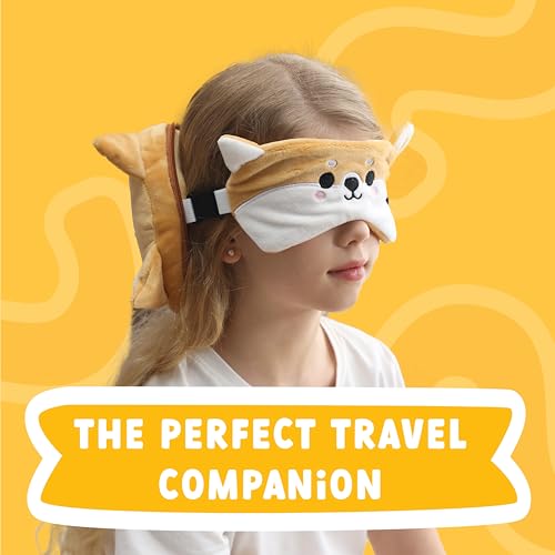 ecoZen Lifestyle Travel Pillow Set with Eye Mask - Comfort for Traveling Kids - Soft and Supportive Neck Pillow, Perfect f...