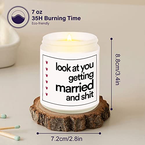 BaubleDazz Funny Wedding Gifts, Bachelorette & Bridal Shower Gift for Bride, 7oz Lavender Scented Soy Wax Candle, Bride to...