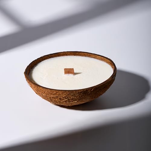 Badalyan Art Studio – Scented Candles Clearance | Coconut Shell Soy Wax Candle with Wooden Wick | Candles for Home Décor |...