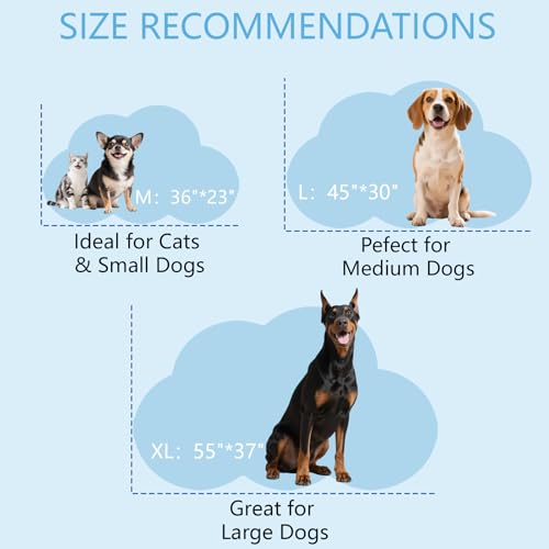 BECEMURU Dog Cooling Mat, Thickened Soft Pet Cooling Pad for Summer, 36"x23" Cloud-Shape Pet Bed for Crate Kennel Sofa, No...