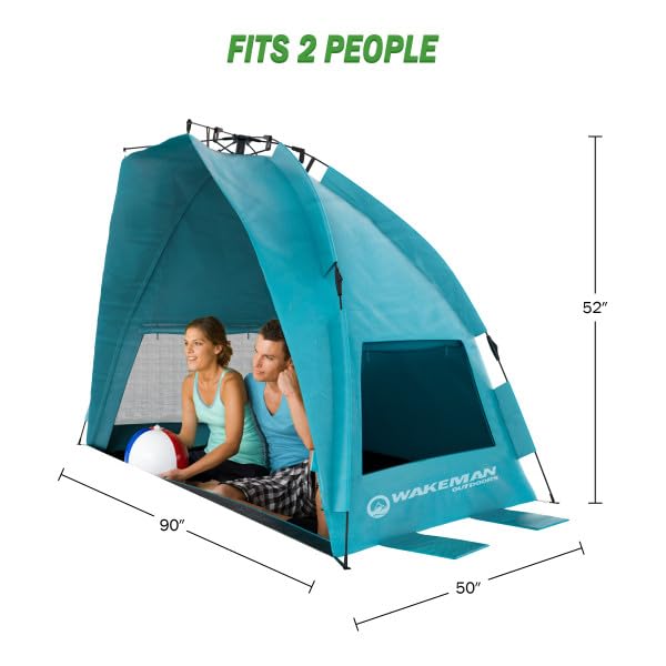 Beach Tent Sun Shelter - UPF50+ UV Protection Portable Sun Canopy for Beach Cabana - 2-3 Person Pop Up Beach Tent - Beach ...