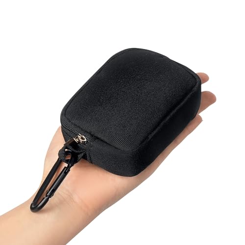 TUBGIIKS 2-Piece Mini Pouch with Carabiner Clip, Unisex Small Organizer Case for Electronics, Makeup, and Accessories (Black)