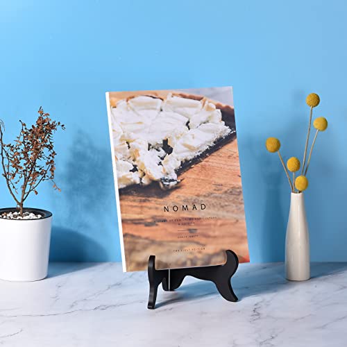 uxcell 5" Easel Plate Holder, Wooden Folding Display Stand Black for Decorative Picture Frame
