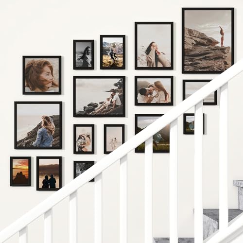 8x10 Picture Frame Set of 2,Display Pictures 8"x10",Black Photo Frame with Shatter Resistant Plexiglass,Picture Frames 8x1...