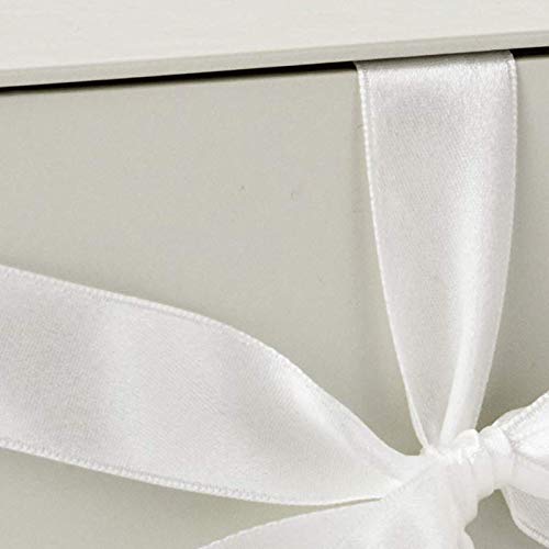 Hallmark Medium Gift Box with Lid and Shredded Paper Fill (Grey White 7 inch Box) for Weddings, Bridal Showers, Graduation...