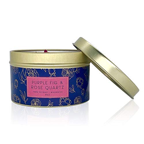 Fifi Peony's Gemstone Candles - Infused with Healing Rose Quartz Crystals and Hand Placed Dried Flowers. Scented with Soot...