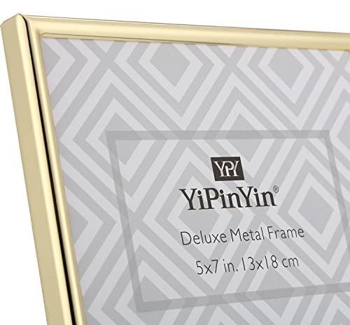 YiPinYin Gold 4x6'' Simply Metal Picture Frame,Elegant Gold Plated Photo Frames 6x4'' with Soft Touch Velvet & Backing for...