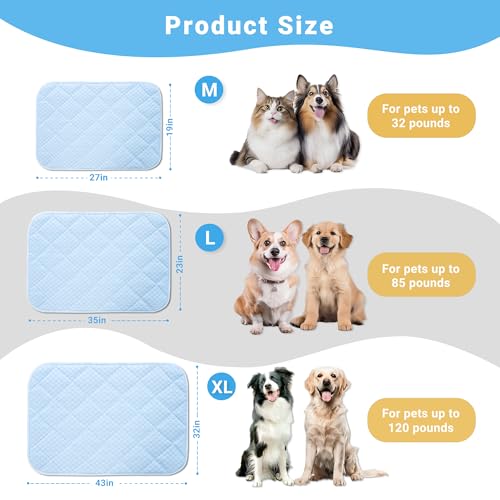 Dog Cooling Mat,Cooling Mat for Dogs, 35"x23" Cats Cooler Pad, Premium Pets Cool Bed for Crate Kennel, Indoor Cats Cool Sl...