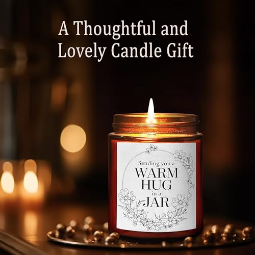 Briojoy Sending You Warm Hug in a Jar Candle - Friendship Gifts for Women Men Best Friend - Relaxing Gift for Her Him - Na...