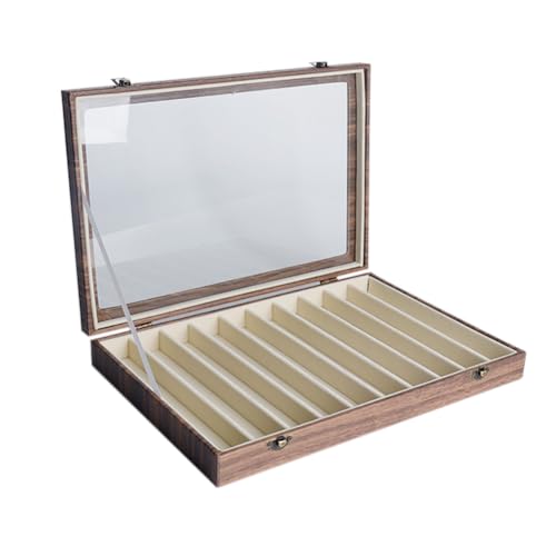 MIOINEY Glass Lid Necklace Organizer Box Transparent Necklace Holder Organizer Velvet Necklace Display Box Clear Lid Jewel...