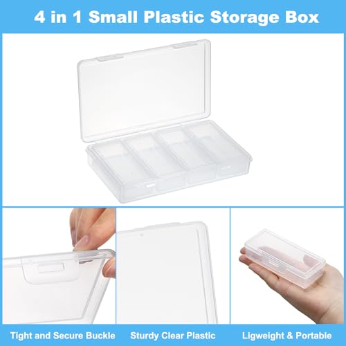 OwnMy 4 in 1 Portable Travel Cotton Swab Holder, Travel Floss Pick Holder Case Floss Dispensers, Small Clear Plastic Stora...