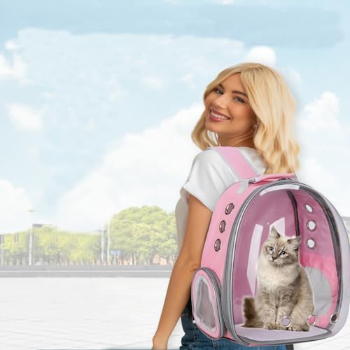 Cat Backpack Carrier, Pet Cat Carrier with Ventilated Design for Carrying Puppy Cats, Pet Carrier Backpack for Traveling/H...