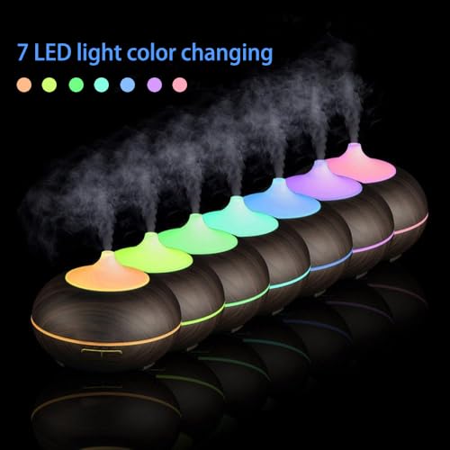 550ml Large Capacity Essential Oil Diffuser with 6 Essential Oil Set, Aromatherapy Ultrasonic Air Humidifier with Timer Se...