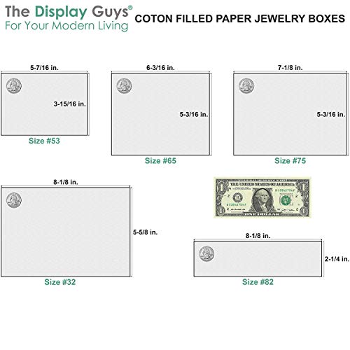 TheDisplayGuys - 25-Pack #82 Cotton Filled Cardboard Paper Jewelry Boxes Gift Case - Matte Black (8.0" x 2.0" x 1.0") - fo...