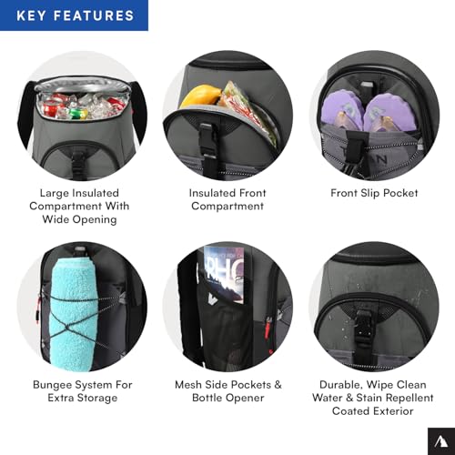 Titan by Arctic Zone Backpack Cooler, Insulated Soft Sided Bag with Leak Proof Lining and Padded Straps, for Lunch, Picni...
