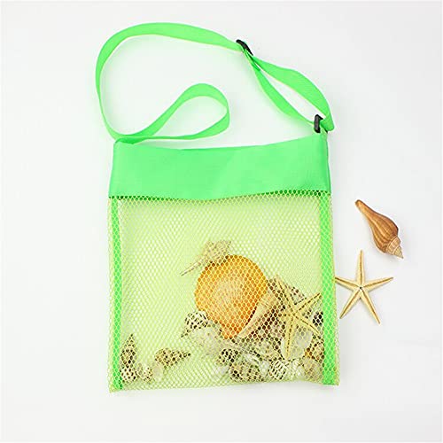 COTDINFORCA 5-PCS Colorful Mesh Beach Bags Sand Away Portable Foldable Sea Shell Bag with Adjustable Carrying Straps/Toy S...
