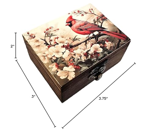 RK Collections Cardinal Trinket Box Small Jewelry Keepsake Box | Bird lovers Gift Idea, Animals Ornaments for Girls, Wome...