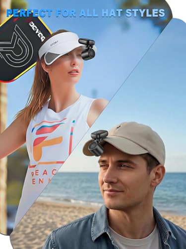 KIMWIND Clip-On Hat Fan with 3 Gear, Super-Mini Portable Handheld Fan, Only 0.13lb, Foldable Personal Fans Rechargeable, F...