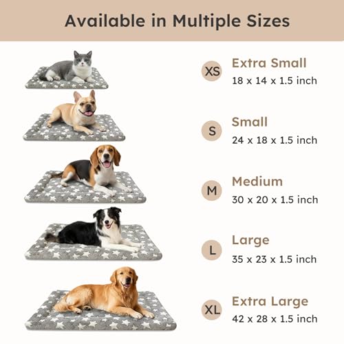 Dog Bed Mat, Dual-Sided Dog Crate Bed Mat - Ultra Soft & Machine Washable Kennel Pad for Cats and Extra Small Dogs, All-Se...