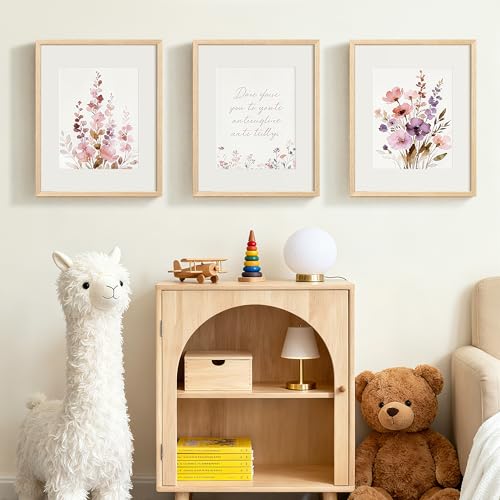 upsimples 16x20 Frames Set of 3, Natural Solid Wooden Picture Frames, Display 11x14 with Mat or 16 x 20 Without for Vertic...
