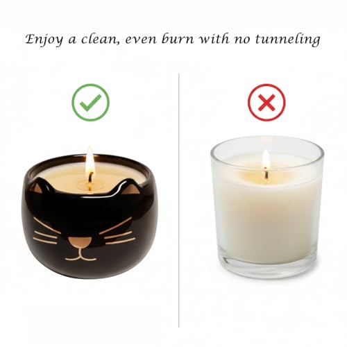 iubihome - Decorative Soy Wax Scented Candles, Cat Shaped Candle Gift Set of 2, Cute Cat Gifts for Home Decor