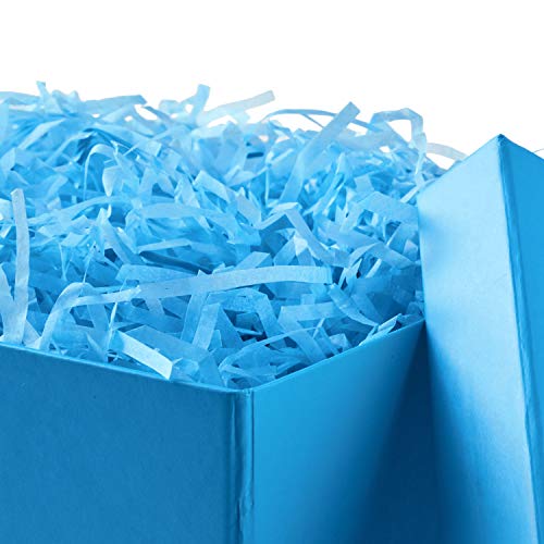 Hallmark Medium Gift Box with Lid and Shredded Paper Fill (Turquoise Blue 7 inch Box) for Birthdays, Graduations, Annivers...