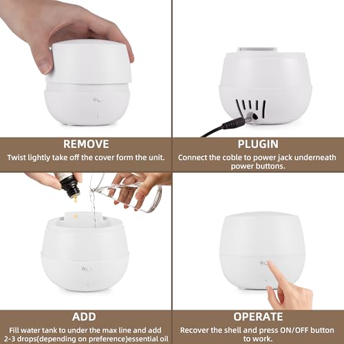 Essential Oil Diffuser: 2-in-1 Ultrasonic Aromatherapy Humidifie with Auto Shut-Off, Quiet Operation Fragrance Diffuser fo...