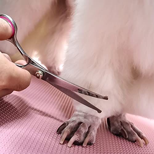 FAIGEO Dog Grooming Scissors with Safety Round Tips Stainless Steel Professional Dog Grooming Kit - Thinning, Curved Sciss...