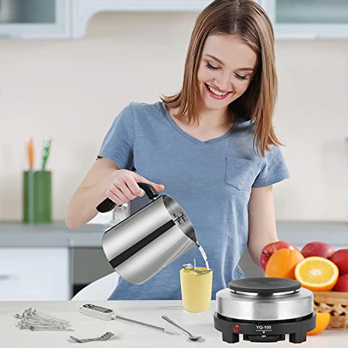 SAEUYVB Candle Making kit with Hot Plate,Candle Making Supplies,Candle Making Kit for Beginners with Melting Pot,Stirring ...