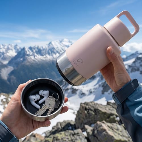 FUYEC Dog Water Bottle 32oz, Insulated Stainless Steel Travel Water Dispenser with 2 Detachable Dog Bowls for Food and Wat...