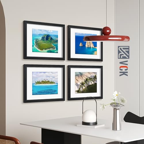 VCK 16x20 Picture Frame Set of 2 Display Pictures 11x14 with Mat or 16x20 Without Mat, Wall Gallery Poster Frames,Horizont...