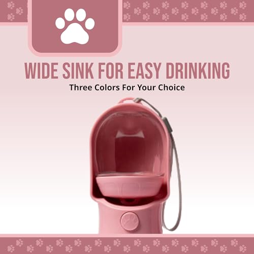 HappiTails Leak Proof Portable Dog Water Bottle with Bowl – Travel Pet Water Dispenser for Walking & Hiking – Food Grade P...