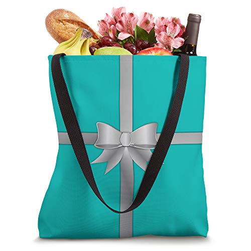 Blue Gift Box Gift Wrap Ribbon Tote Bag