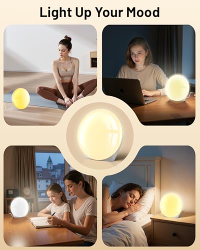 SUXIO Light Therapy Lamp - 10000 Lux Therapy Lights Lamp, 3 Timing & Mode Happy Lamp, Touch Control Sunlight Lamp with Mem...