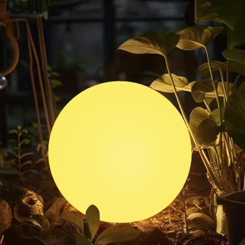 LED Glowing Ball Light, 8-in RGB Color Changing LED Orb Night Light Mood Lamp for Kid, 16 Colors 4 Lighting Modes & 8 Brig...