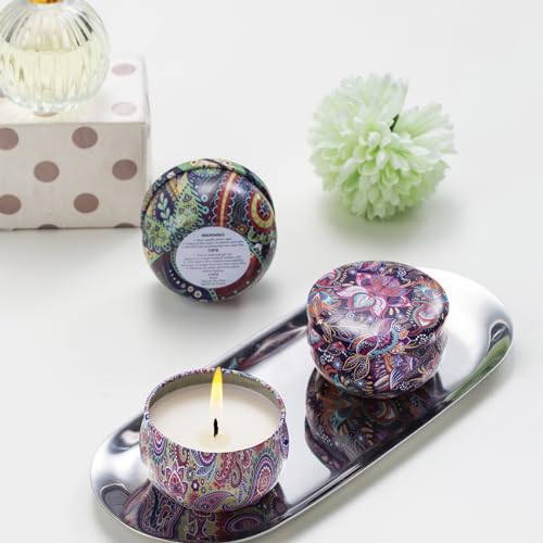Hausware 3 Pack Scented Candles, 2.5 oz Aromatherapy Candles with Floral Scents,Soy Candles Set with 72H Burning Time,Idea...