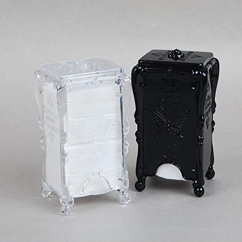 mollensiuer Acrylic Cotton Pads Holder Dispenser Butterfly Pattern Makeup Cotton Pads Case Box Organizer with Lid Containe...