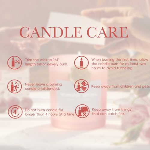 MOSROD Luxury Rose & Agarwood Scented Candles Gift Set, 2 Packs, Natural Soy Romantic Aromatherapy Jar Candle Gift for He...