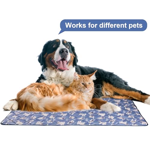Langsprit Dog Cooling Mat, Washable Dogs Cats Pet Non-Toxic Cooling Pads Summer Sleeping Kennel Mats,Pet Self Cool Ice Bla...