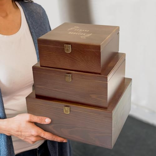 Krezy Case Personalised Engraved Wooden Keepsake Box, Wedding Memory Box, Personalized Keepsake Wood Box, Custom Wedding G...