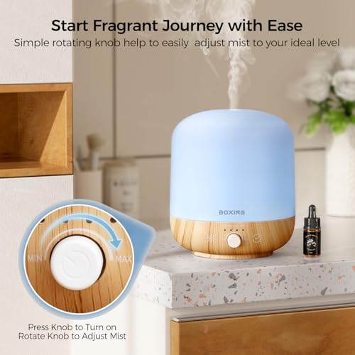 BOXING 300ML Essential Oil Diffuser, Diffusers for Home&Large Room, Aromatherapy Diffuser with 7 Colors Night Light Perfec...