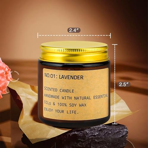 Candles for Home Scented, 150 Hours of Burning Time Aromatherapy Candle, 6 Pack Natural Soy Candle Set, Scented Candles Ve...
