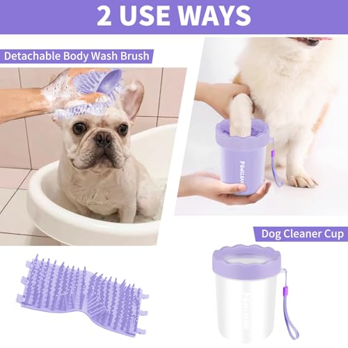 Professional 7 in 1 Dog Paw Cleaner for Dogs & Cats - Includes 1 Portable Paw Washer, 1 Bath Brush, 2 Dog Toothbrushes and...