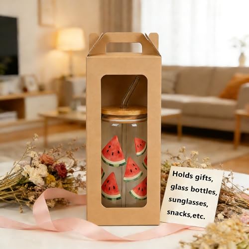 25Pcs Tumbler Gift boxes for glass cup with Handle for 16oz 18oz 20oz Sublimation Glass, Cup boxes for packaging 16oz,Drin...